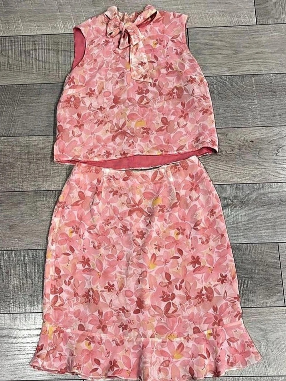 Talbots Floral Skirt Set in Pink Size 8